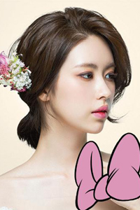 可爱甜美的女生韩式中短发烫发发型图片