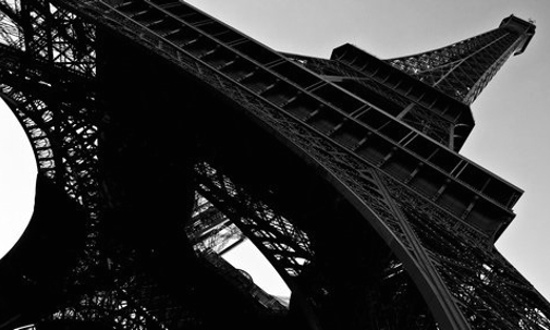 法国巴黎埃菲尔铁塔伤感的唯美黑白摄影图片第1张