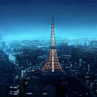 法国巴黎埃菲尔铁塔唯美夜景效果摄影图