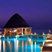 马尔代夫的海上酒店治愈系夜色风景图片欣赏