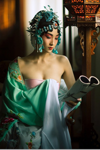 中国风写真美女青衣性感图片