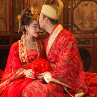 时尚中式风格的个性婚纱摄影照图片